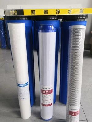 20 "x 2.5" 큰 파란색 고 용량 물 필터링을 위한 3 개의 하우징 필터링 시스템