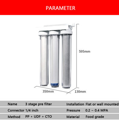220V 20인치 PP PES ABS 블루 또는 클리어 프론트 필터 하우징