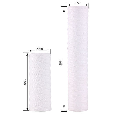 220V 물처리 20/40인치 1-100um 코팅 퇴적물 경직 산업 스트링 / 나선 상처 필터